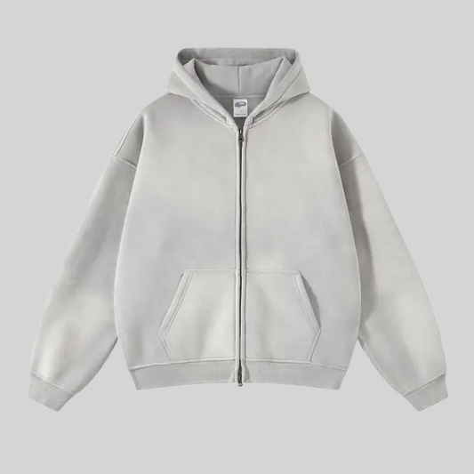 Grey Zip-Up Hoodie